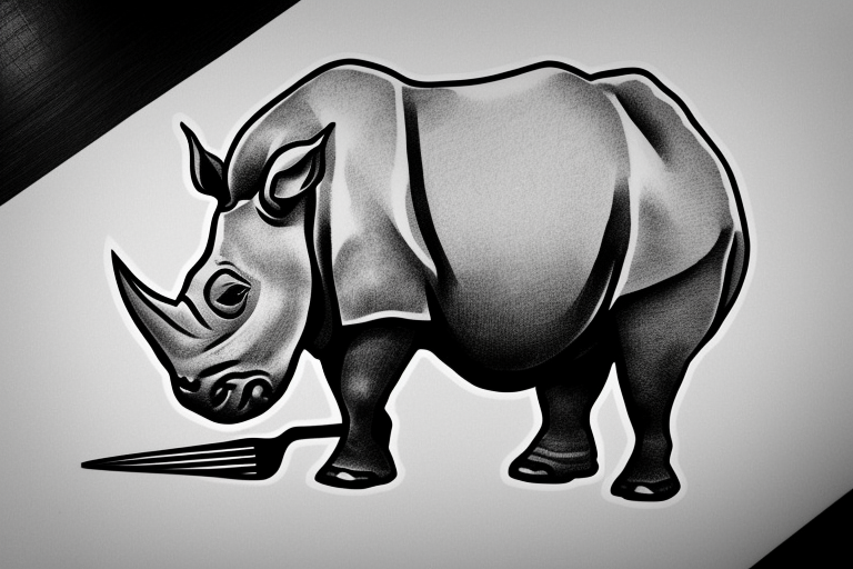 Drawing of a rhino Cut Out Stock Images & Pictures - Alamy