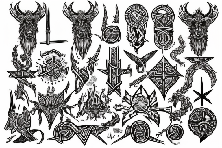 Viking Tattoo Set 2 Norse Tattoos / Viking Temporary Tattoo Set / Mjölnir  Tattoo / Aegishjalmur / Helm of Awe Tattoo / Ouroboros Tattoo - Etsy