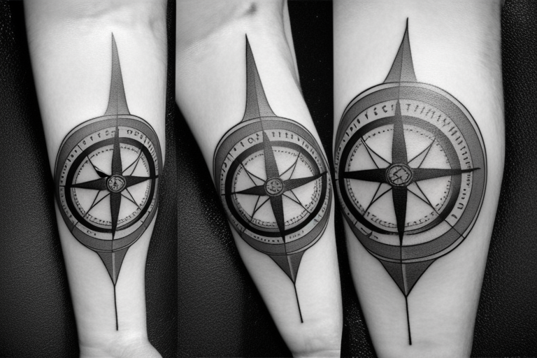 Arrow Line Compass Tattoo Sticker Durable Long Lasting - Temu