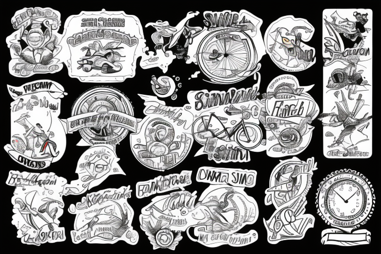 design me a tattoo that shows the triathlon events of swim bike and run tattoo idea