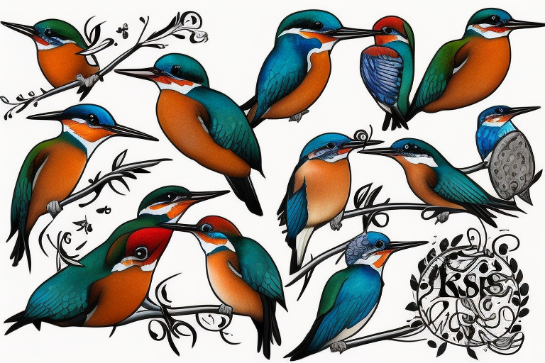 Kingfisher Abstract Watercolor
