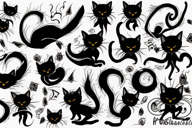 Black cat vampire tattoo idea