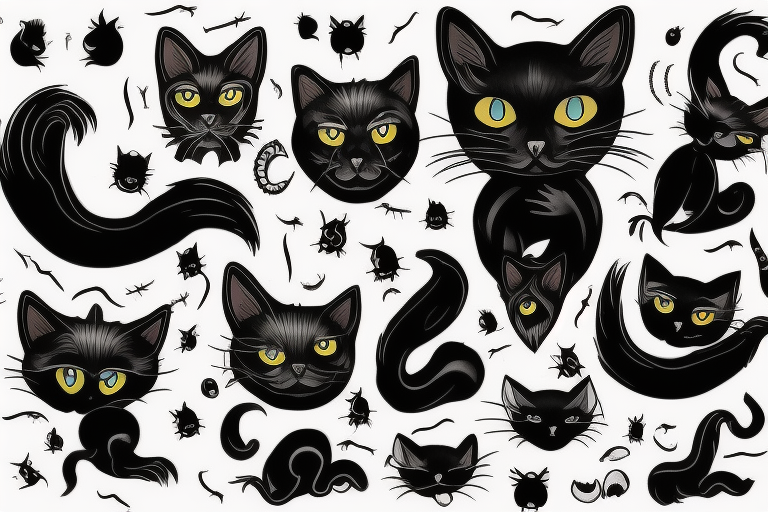 Black cat vampire tattoo idea