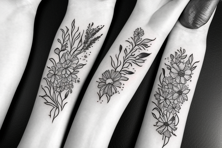 Flower bouquet tattoo, with holly, ... - OpenDream