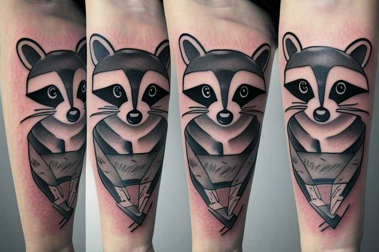 Raccoon Recycler Temporary Tattoo