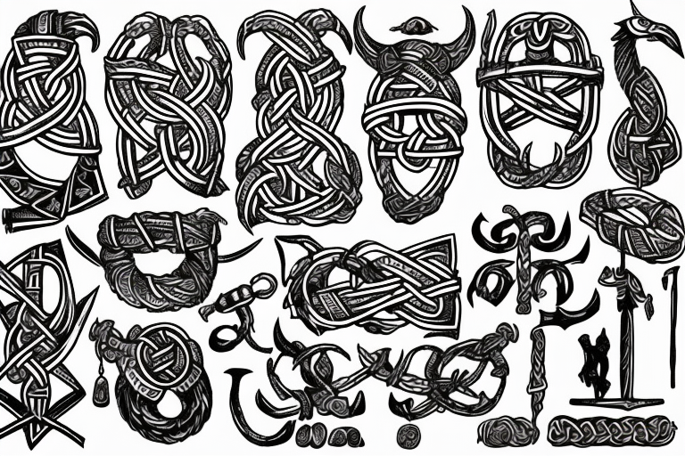 Jelling, Urnes, and Oseberg viking styles  of jormungandr in norse artifacts to be made into an arm sleeve tattoo idea