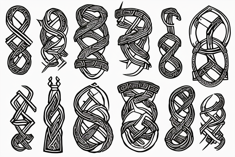 Jelling, Urnes, and Oseberg viking styles  of jormungandr in norse artifacts to be made into an arm sleeve tattoo idea