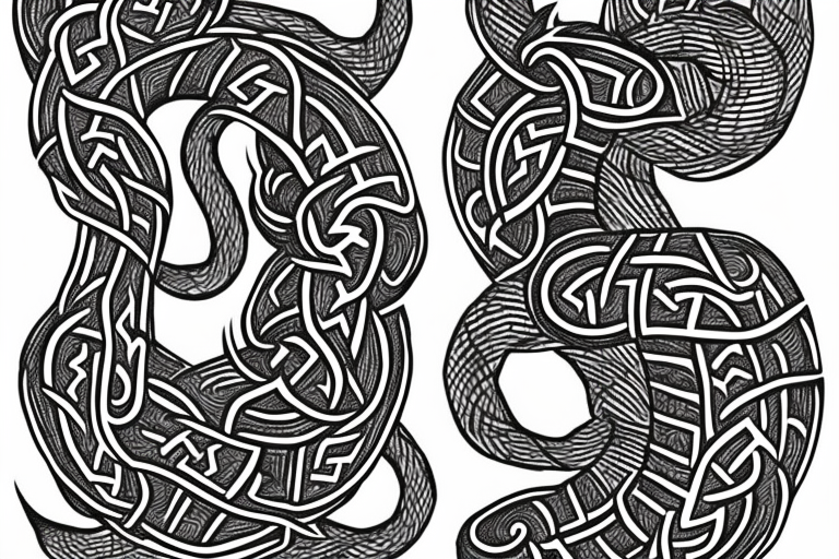 jormangandr archaic carving sleeve
Rune stone carving viking tattoo idea