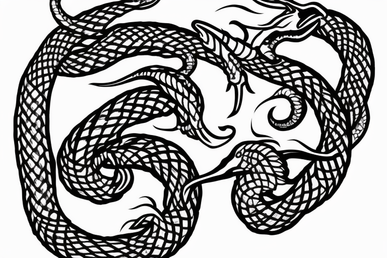 Urnes Church viking arm sleeve jormungandr  sea serpent simple tattoo idea