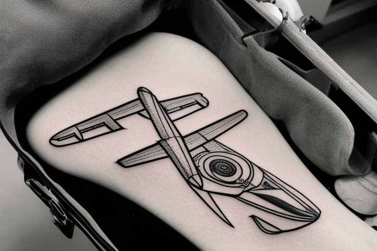 Micro airplane tattoo on the forearm - Tattoogrid.net