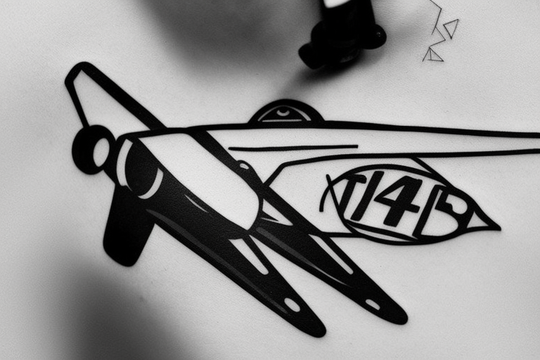 a minimal tattoo shows an airplane flying out of a suitcase to travel tattoo idea