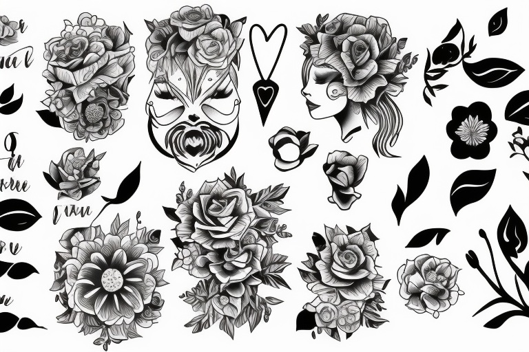 sticker design female tattoo idea