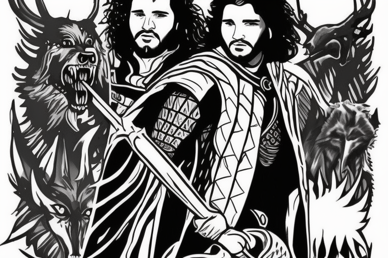 Jon Snow kills the king. Suggested Placements: Back, upper arm, thigh tattoo idea