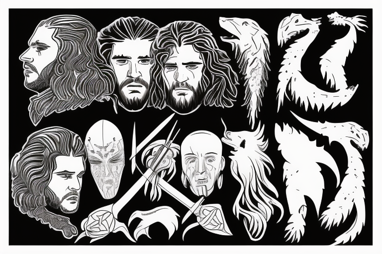 Jon Snow kills the king. Suggested Placements: Back, upper arm, thigh tattoo idea