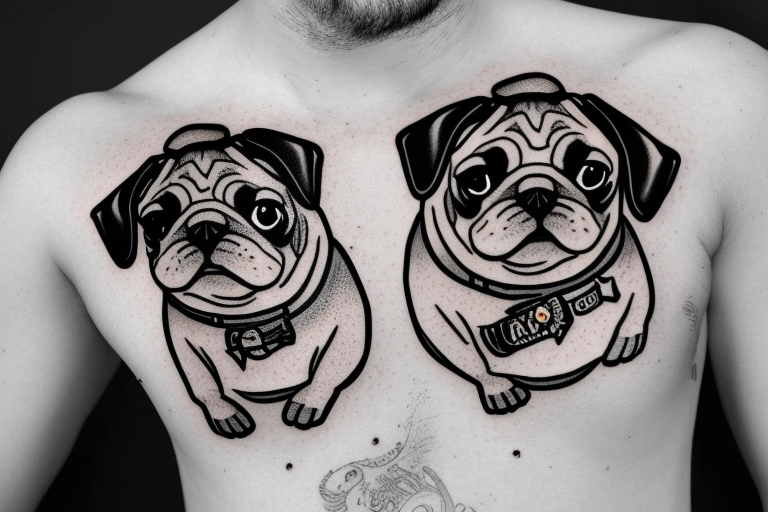Tattoo uploaded by Lisa Petersen • Adorable geometric pug tattoo by  Playground Tattoo #pug #geometric #design #illustration #linetattoo  #linework #blackwork #korea #playgroundtattoo #minimalist • Tattoodo
