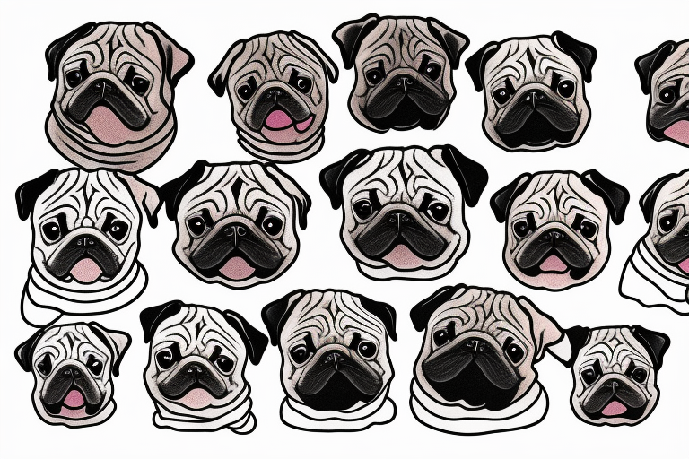 Pug in a jacket tattoo idea