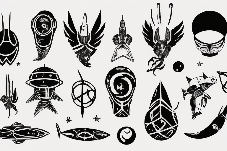 Alien Spaceship Abduction Temporary Tattoo Sticker (Set of 4) - OhMyTat -  Shop OhMyTat Temporary Tattoos - Pinkoi