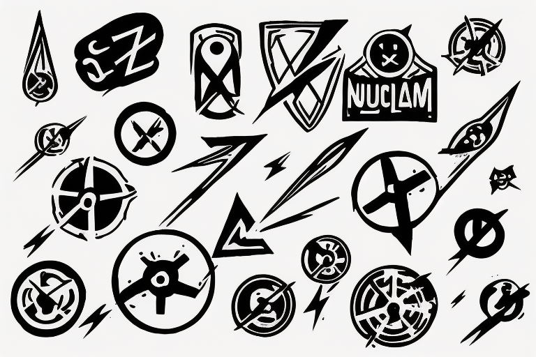 The typical piece sign from nuclear dissarmment movement tattoo idea