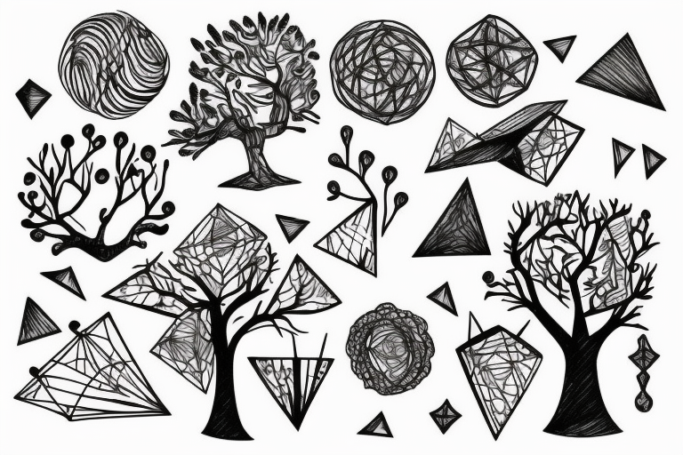 arbre geométrique tattoo idea