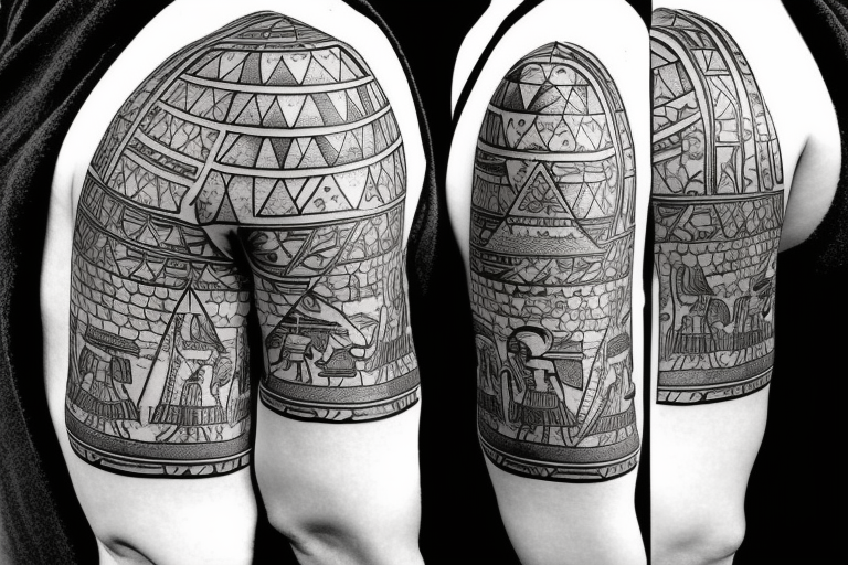 The Alchemist. Egyptian Pyramids with Orion’s Belt. Half Sleeve tattoo idea