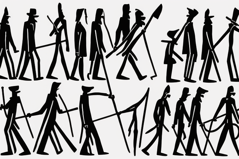 Color: Black lines
Background: Blank
Description: A tall and thin man, walking west from around the fist century, holding a staff in his left hand tattoo idea