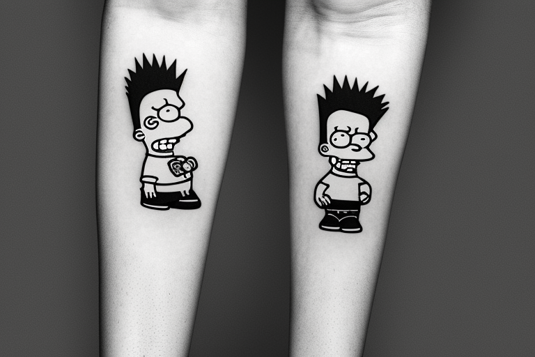 Bart Simpson smoking a cigarette tattoo idea