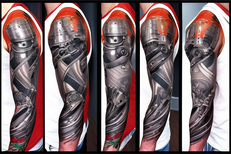 cyborg sleeve tattoo idea