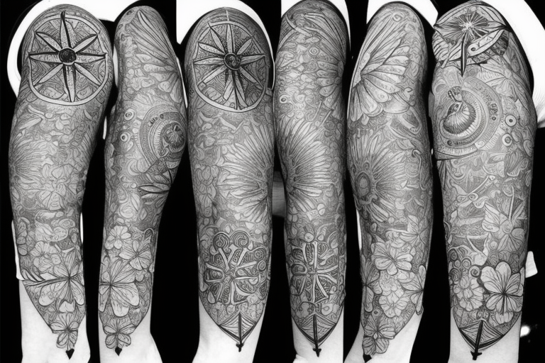 create a full sleeve tattoo design