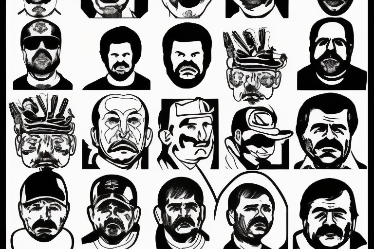 blackwork el chapo face  (multiple variations, not too big,) tattoo idea