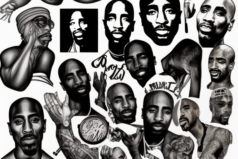 tupac shakur face like from his music covers 2pac tattoo idea