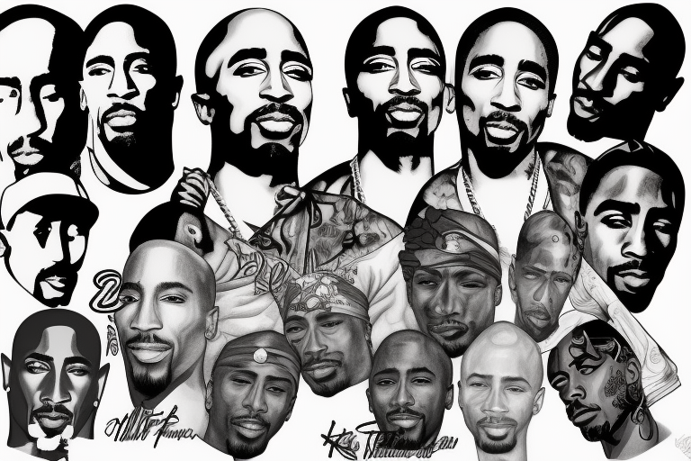 tupac shakur face like from his music covers 2pac tattoo idea