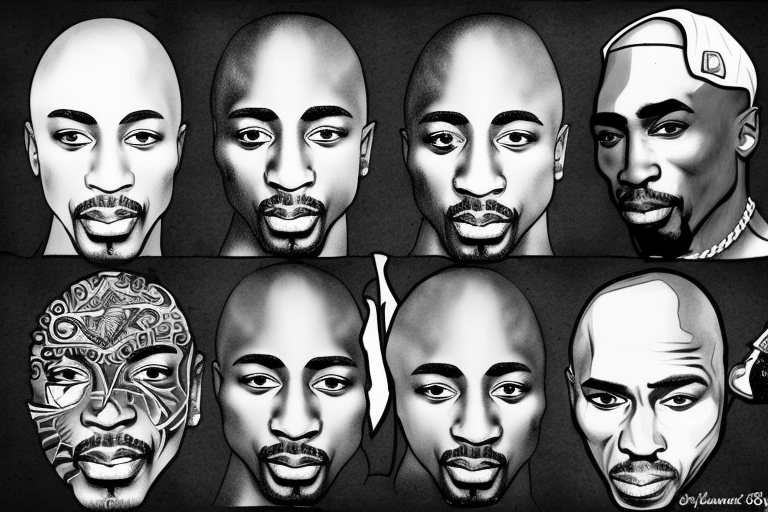 tupac shakur face like from his music covers 2pac tattoo idea