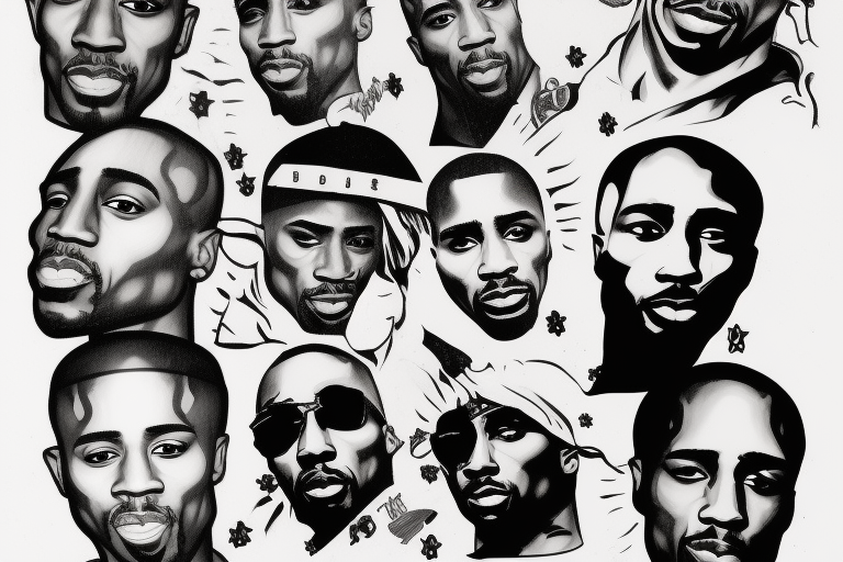 tupac shakur face like from his music covers 2pac tattoo idea