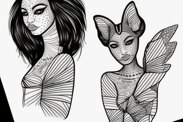 sphynx girl tattoo idea