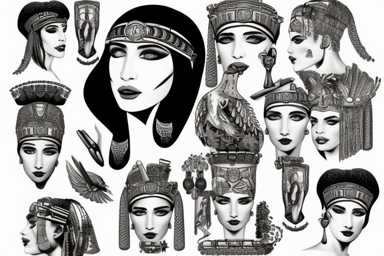 Buy Cleopatra, Queen of Egypt, W Snake Tattoo Art Print Online in India -  Etsy