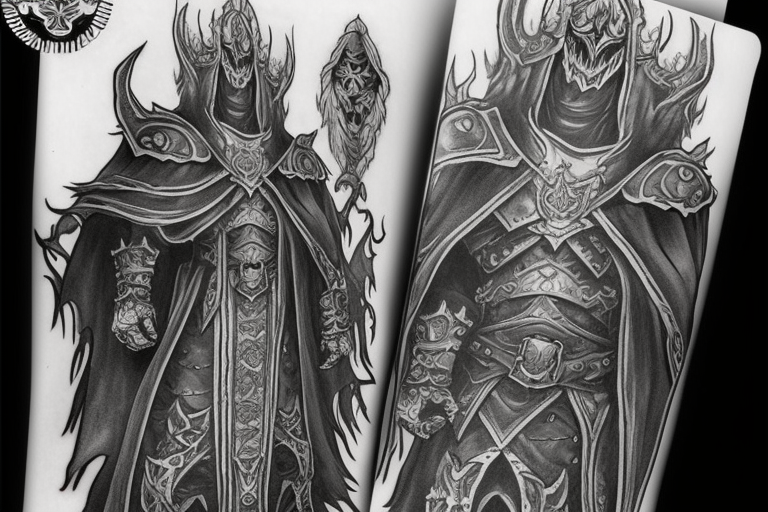 the lich king from world of warcraft. tattoo cant be bigger than 10cm wide and 10cm long tattoo idea