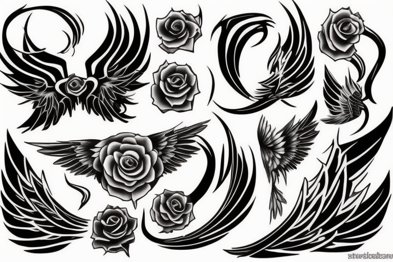 Silk cloth flowing in the wind around other tattoos. Add wings, roses and flames. make it awesome. make it really big tattoo idea