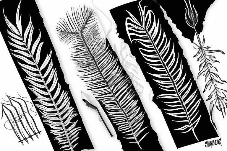 A silver fern and welding torch tattoo idea