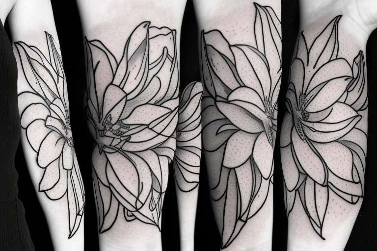 2 lotus flower stargazers lilies wrapped, add 5/04/1993 date and spinal cord awareness ribbon tattoo idea