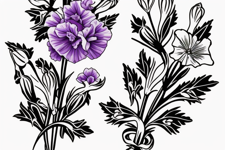 Botanical Carnation Flowers Tattoo Design – Tattoos Wizard Designs,  Carnation