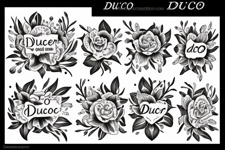 "Non ducor, duco"  quoted in text 
surrounded by lilies and stars tattoo idea