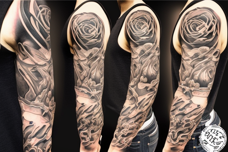 full stomach tattoo design hyper realistic tattoo idea