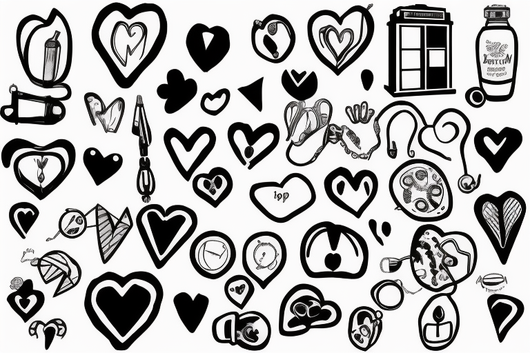 Broken heart with a doctor who repair it tattoo idea