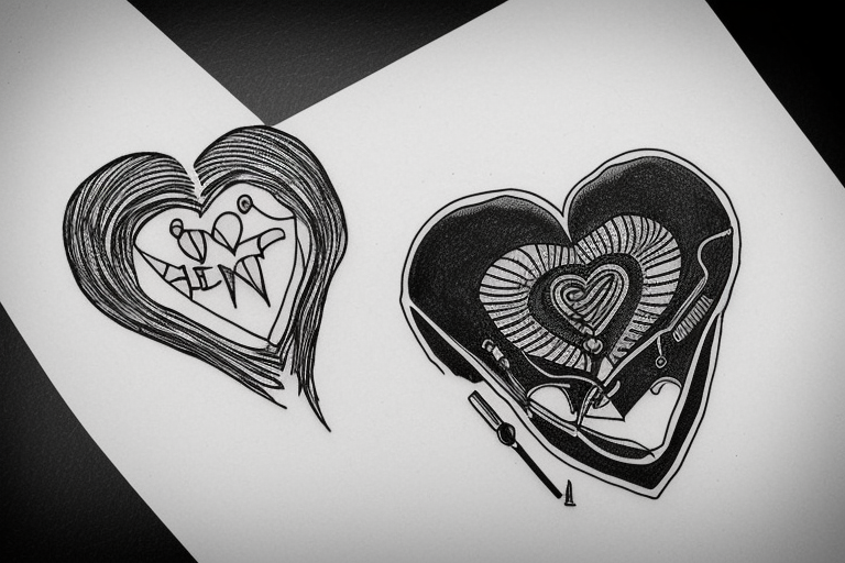 Broken heart with a doctor who repair it tattoo idea