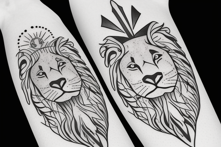 Minimalist lion logo in black and white style vector. 22351027 Vector Art  at Vecteezy