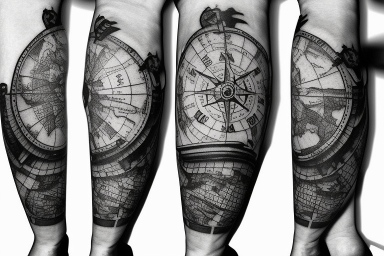 World Map Tattoo Design On Wrist - Tattoos Designs