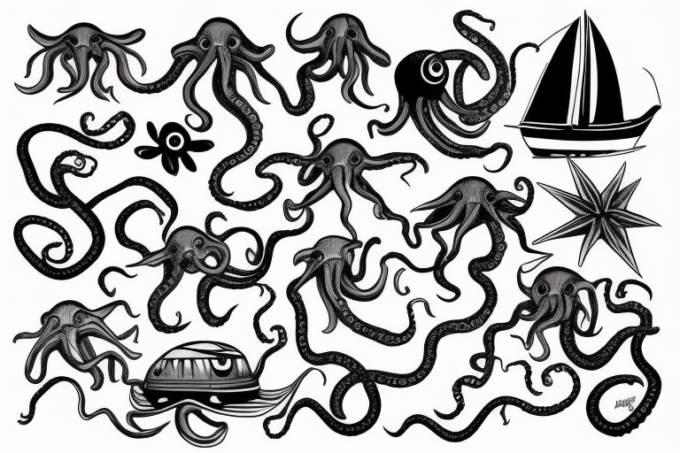 octopus in a spaceship tattoo idea