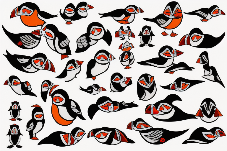 mola art puffin tattoo idea