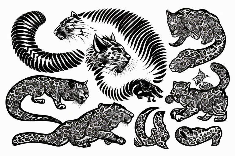 Tribal Jaguar Tattoo Design - TattooWoo.com