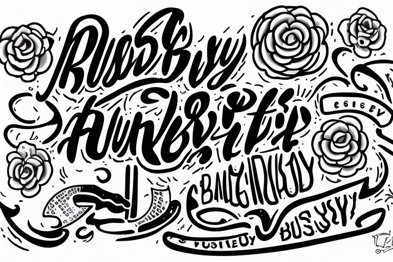 Lettering of "Busy busy busy" tattoo idea